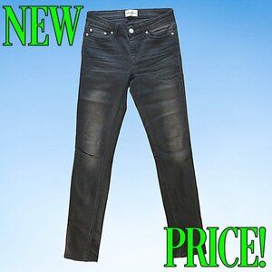 00s Won Hundred Skinny Mid-Rise Washed Black Jeans, Sz 27